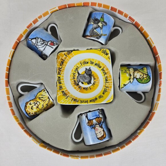 Wizard of Oz Tea Party Set (5) 3 oz Espresso Cups & Saucers Porcelain Orig Box - Picture 3 of 16